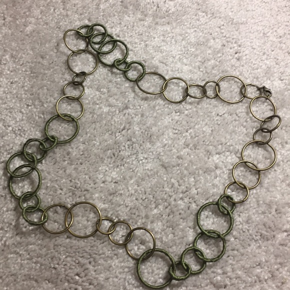 🌾Long Green & Bronze Hoop Necklace🌾 - Picture 5 of 6